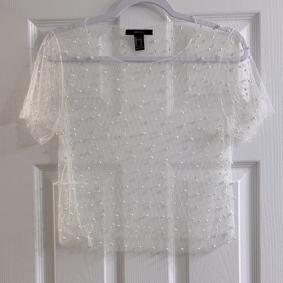Forever 21 Sheer Pearl Top - Picture 1 of 6